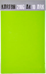 KARTON A4 210G LIMEGRØN M. 10 ARK