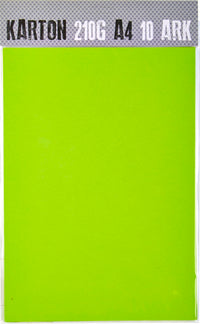 KARTON A4 210G LIMEGRØN M. 10 ARK