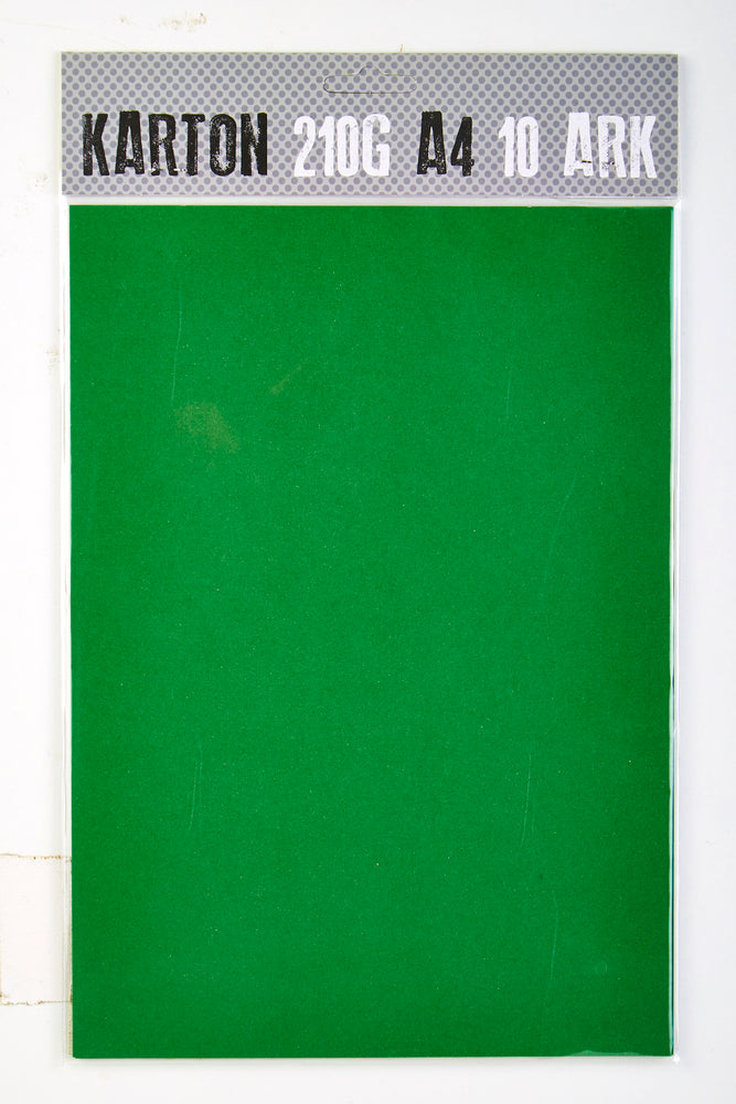 KARTON A4 210G MØRKGRØN M. 10 ARK