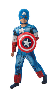 CAPTAIN AMERICA DRAGT MED MUSKLER STR. 5-6 ÅR