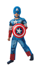 CAPTAIN AMERICA DRAGT MED MUSKLER STR. 7-8 ÅR