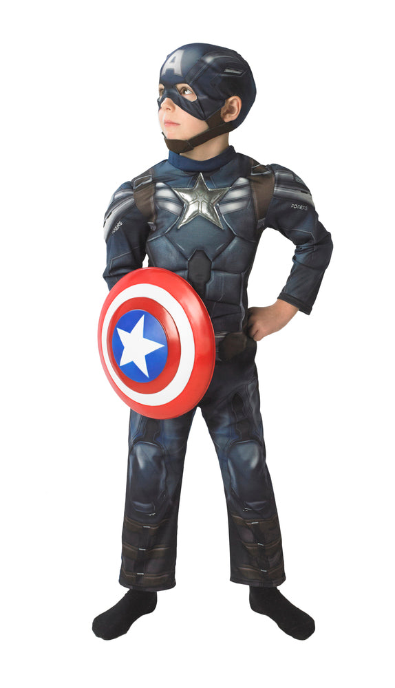 CAPTAIN AMERICA DRAGT MED MUSKLER STR. 7-8 ÅR