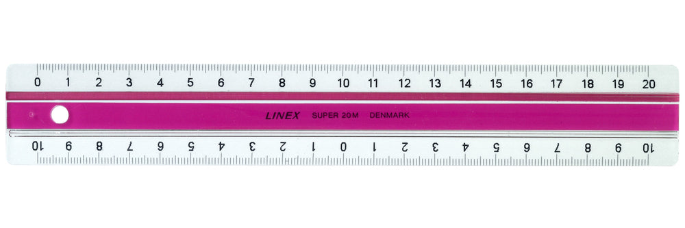 Lineal Linex super 20 cm pink