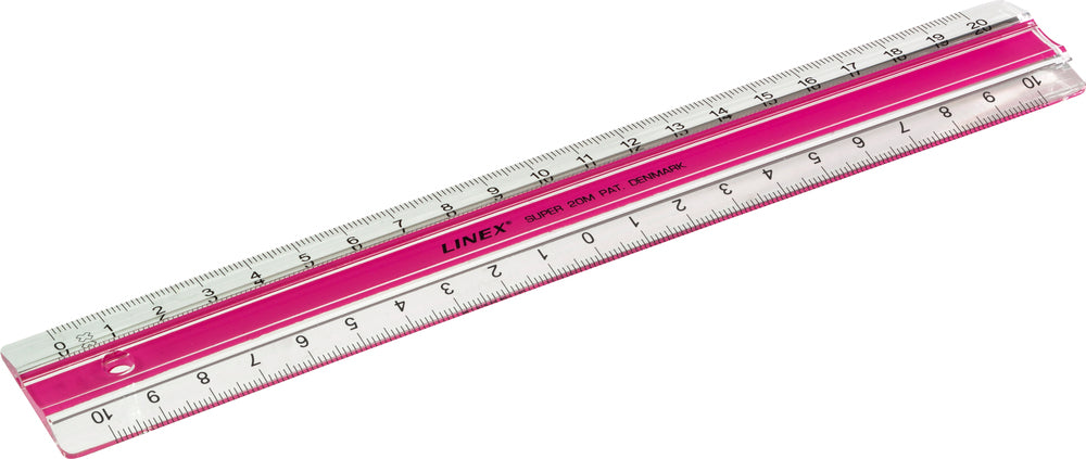 Lineal Linex super 20 cm pink