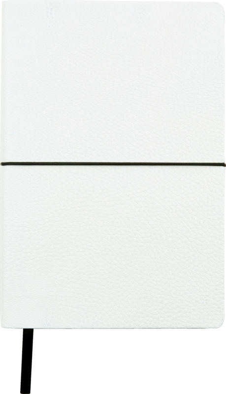 NOTESBOG PU M. ELASTIK HVID A5