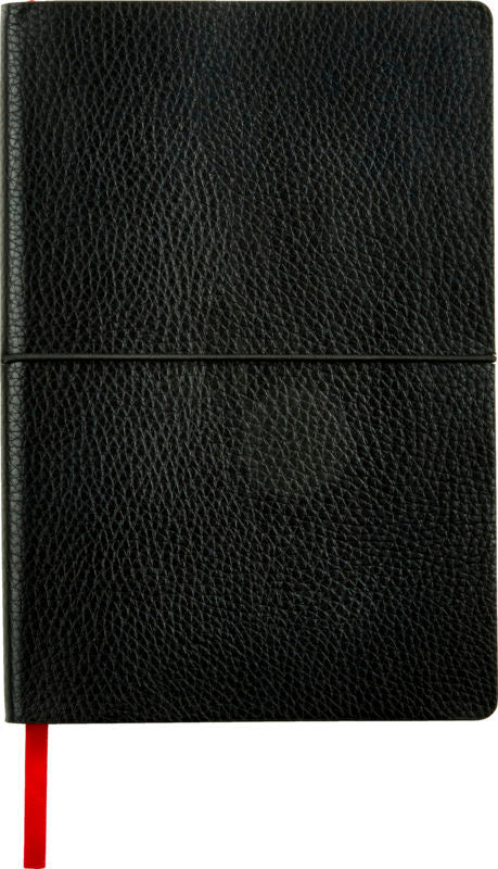 Notesbog pu m. elastik sort A5