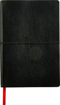 Notesbog pu m. elastik sort A5