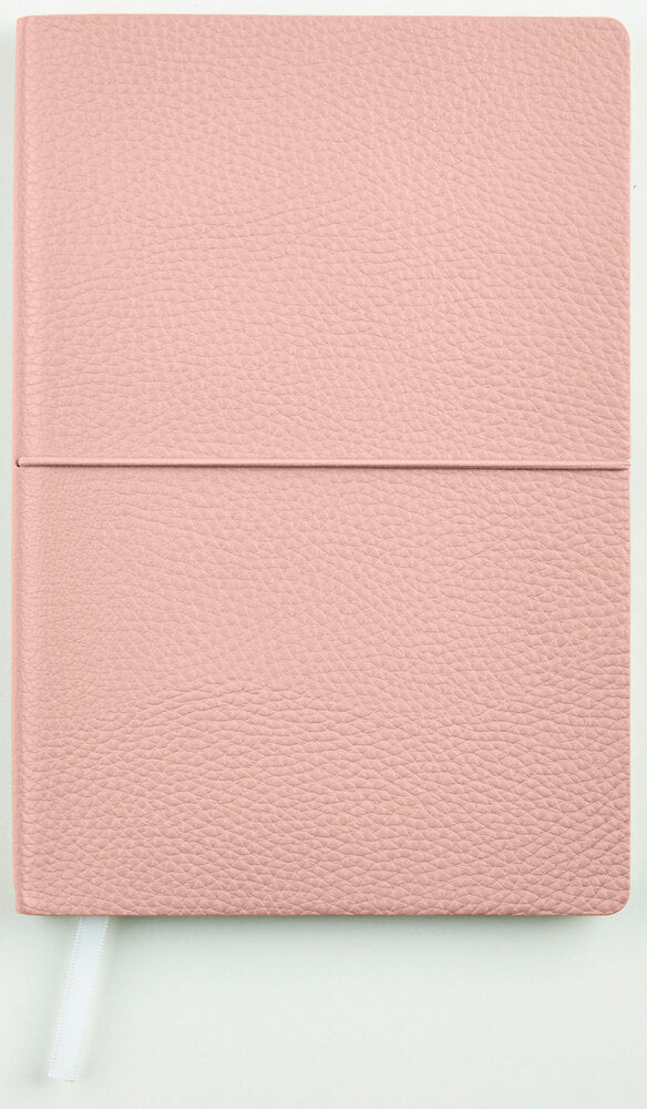 Notesbog pu m. elastik rosa A5