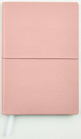 Notesbog pu m. elastik rosa A5