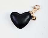 NØGLERING HJERTE SORT PU GULD KEYHANGER