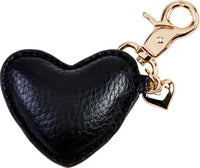 NØGLERING HJERTE SORT PU GULD KEYHANGER
