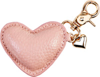 NØGLERING HJERTE ROSA PU GULD KEYHANGER