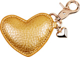NØGLERING HJERTE GULD PU GULD KEYHANGER