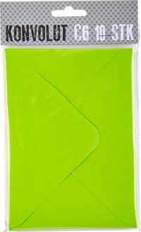 KONVOLUT C6 LIMEGRØN 10 STK