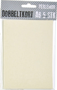 KORT A6 DOBBELT PERLEMOR IVORY 5 STK