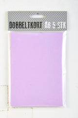 KORT A6 DOBBELT LYSLILLA 5 STK