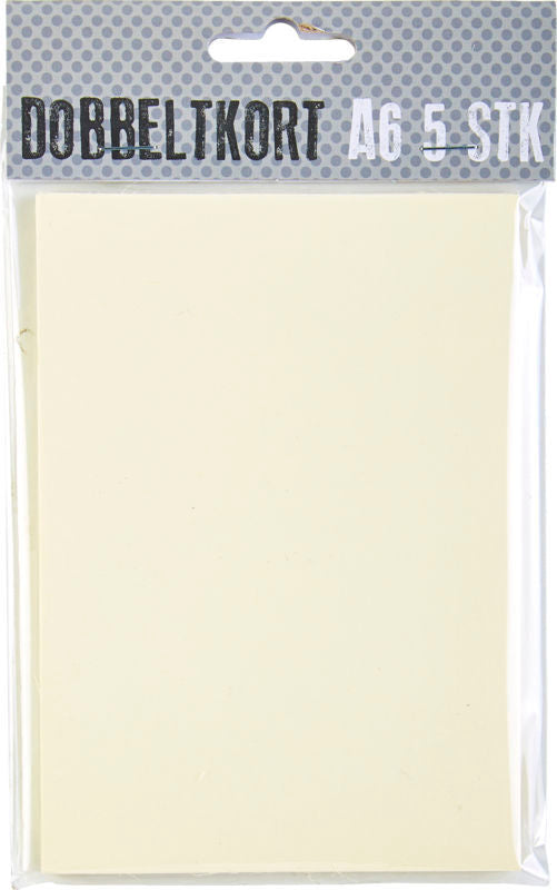 KORT A6 DOBBELT IVORY 5 STK