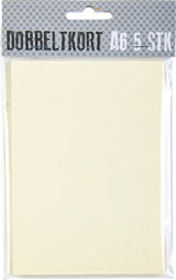 KORT A6 DOBBELT IVORY 5 STK