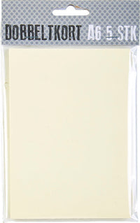 KORT A6 DOBBELT IVORY 5 STK