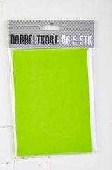 KORT A6 DOBBELT LIMEGRØN 5 STK