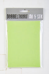 KORT A6 DOBBELT ÆBLEGRØN 5 STK
