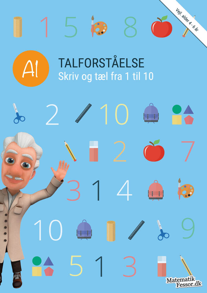 A1 - Talforståelse, Skriv og tæl fra 1 til 10 (Kolli 6)