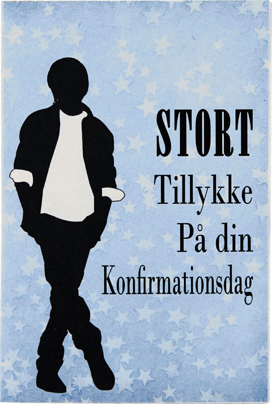 Kort konf dreng stjernebaggrund