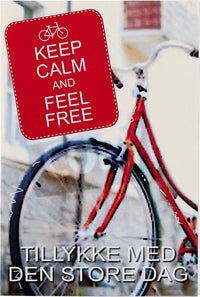 Kort konf keep calm sticker cykel