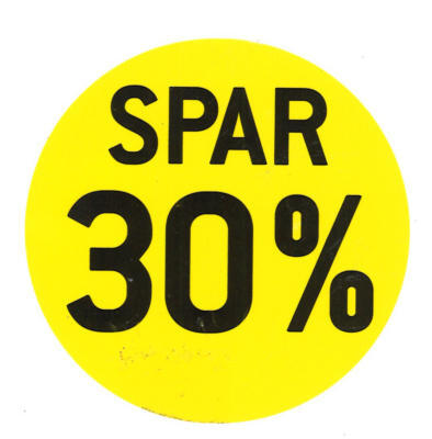 ETIKET SPAR 30% GUL Ø80MM /100 STK