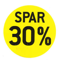 ETIKET SPAR 30% GUL Ø80MM /100 STK
