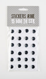 STICKERS MED ØJNE DIA. 15MM 24 STK