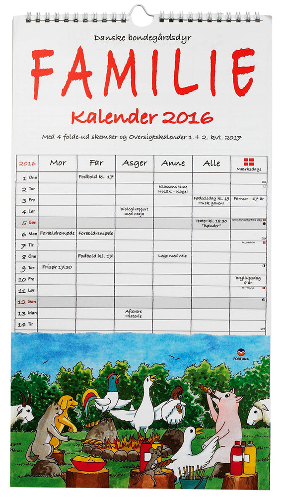 FAMILIEKALENDER DYR 2016