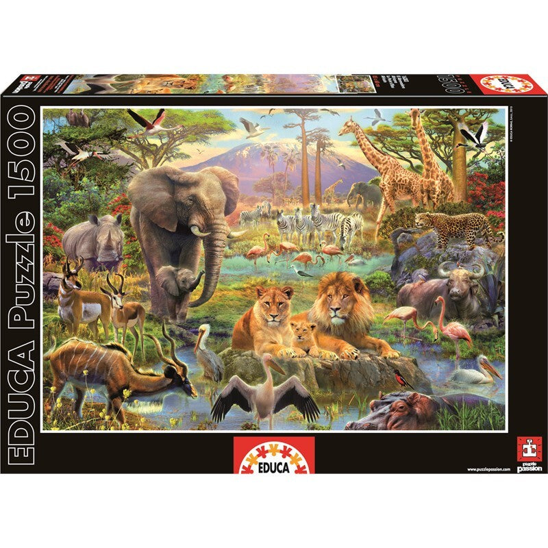 PUSLESPIL AFRICA WATERING HOLE 1500 BRIKKER