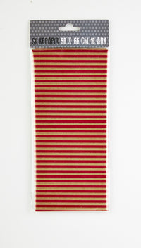 SILKEPAPIR GULD/RØD STRIB 50X50CM 10 ARK/PAKKE