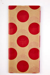 SILKEPAPIR KRAFT/RØD PRIK 50X50CM