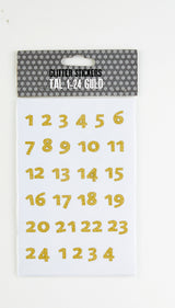 STICKERS TAL 1-24 GULD GLITTER