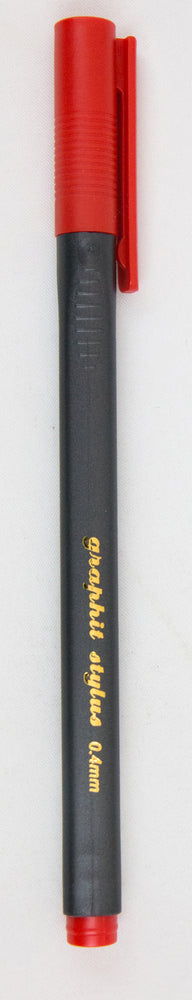 FINELINER GRAPHIT STYLUS RØD 0,4MM