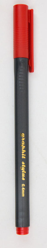 FINELINER GRAPHIT STYLUS RØD 0,4MM
