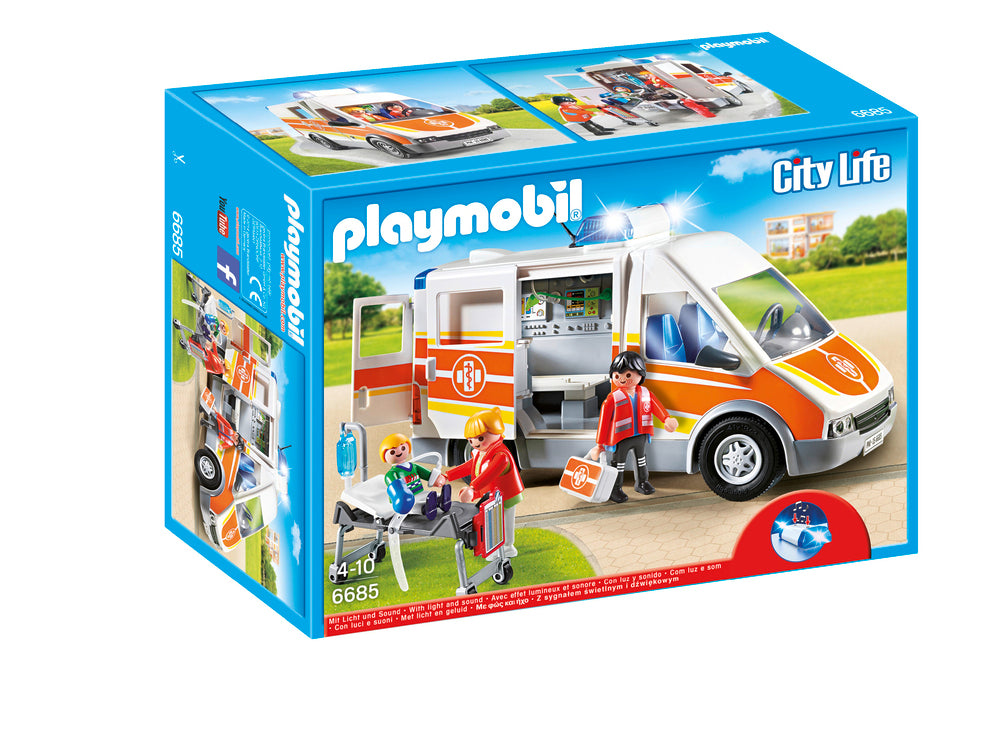 6685 AMBULANCE MED LYS OG SIRENE