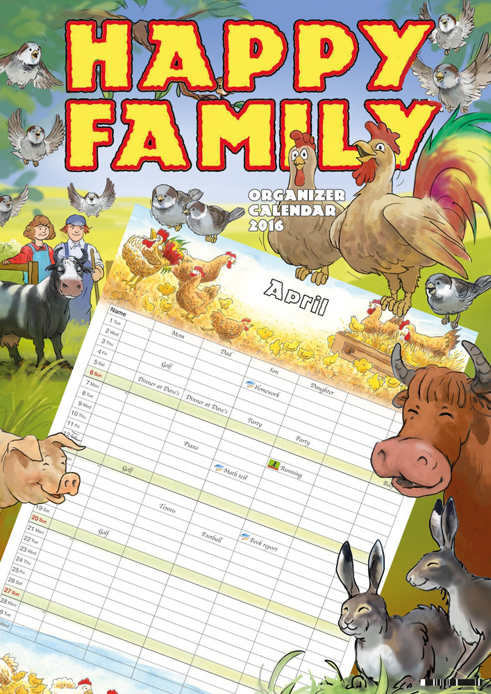KALENDER VÆG HAPPY FAMILY 2016