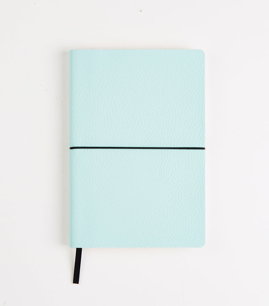 Notesbog pu m. elastik mint A5