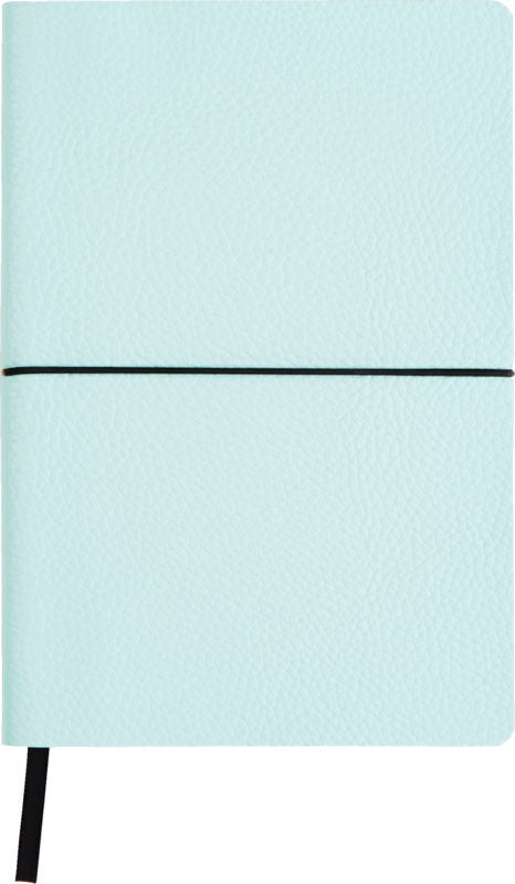 Notesbog pu m. elastik mint A5