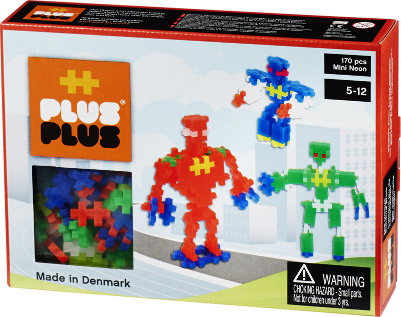 PLUS PLUS MINI NEON 170 STK ROBOTS