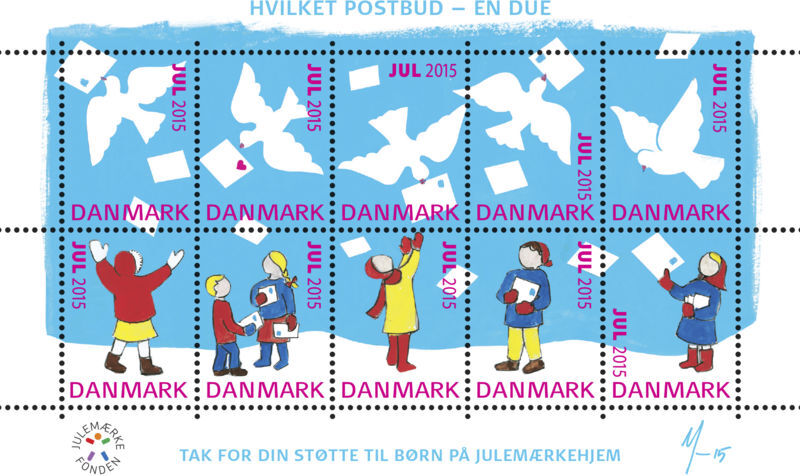 ÅRETS JULEMÆRKE 2016 MINIARK 10 MÆRKER