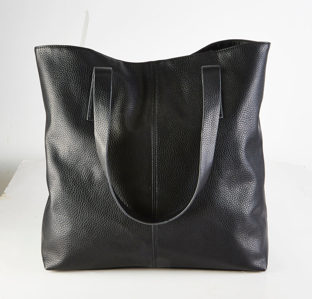 TASKE SHOPPER LÆDER LOOK SORT