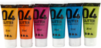 A-color akrylmaling glitter 6x20 ml ass. farver