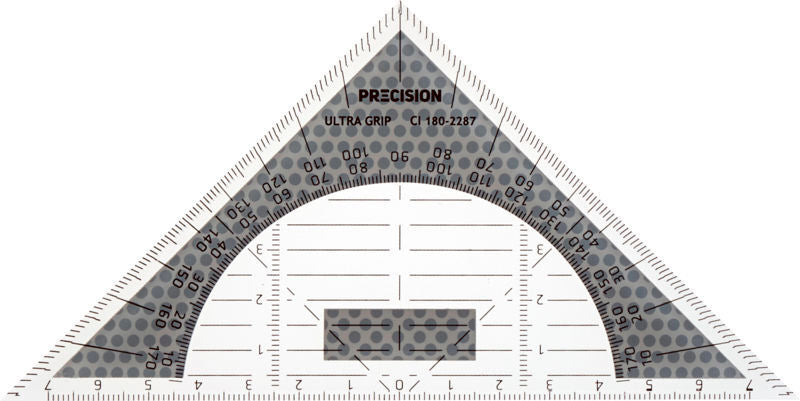 Geometritrekant precision antiskrid lille b/sølv