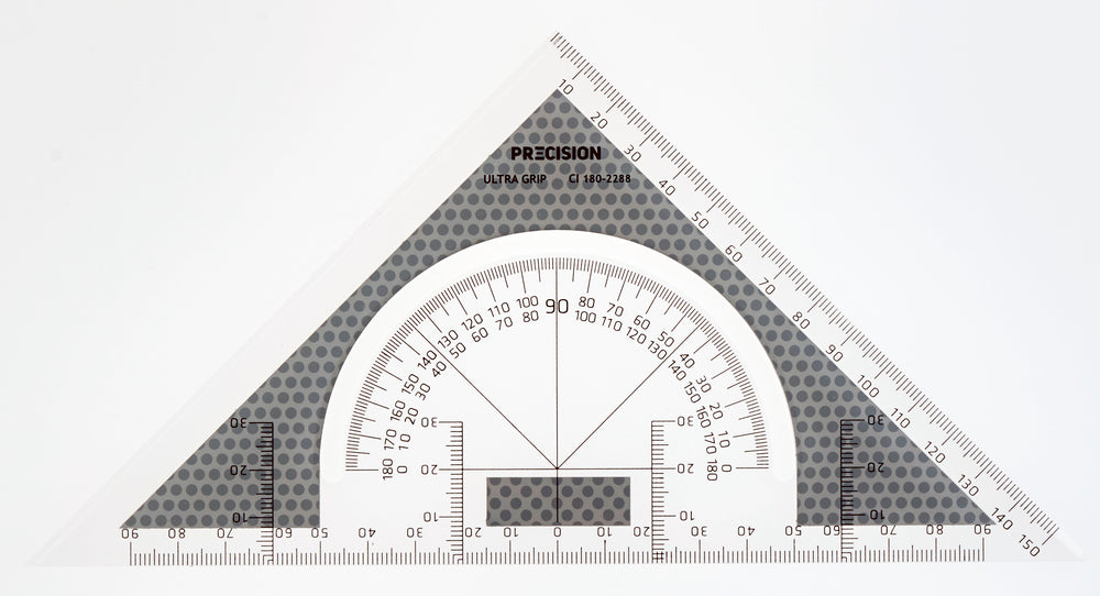 Geometritrekant precision antiskrid stor b/sølv