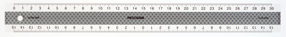 Lineal precision 30cm antiskrid b/sølv