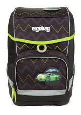 SKOLETASKE ERGOBAG CUBO SORT/GRØN ZIGZAG